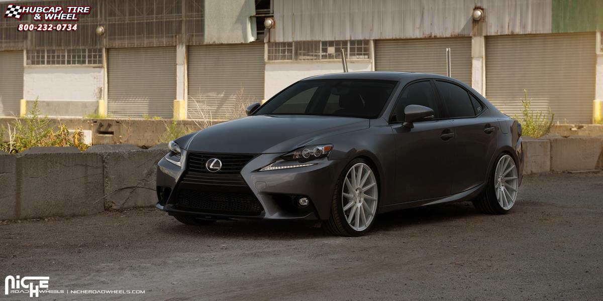 vehicle gallery/lexus is250 niche surge m112 20x85  Silver & Machined wheels and rims